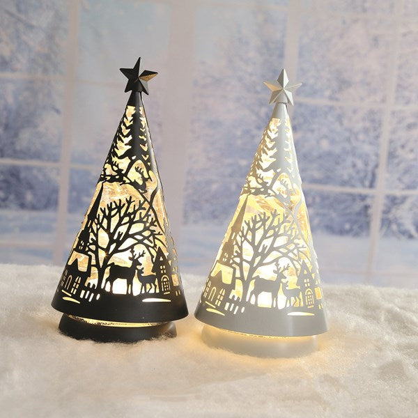 LED Christmas Tree Spinner Black or White  26cm