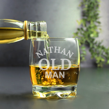 Personalised Old Man Tumbler and Whiskey Miniature Set