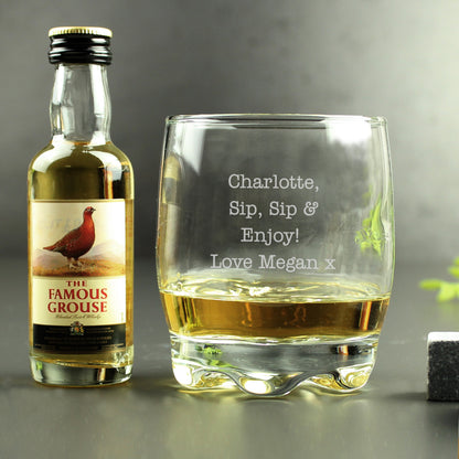 Personalised Free Text Tumbler and Grouse Miniature Set