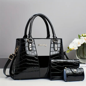 Stone Pattern Color-Matching Handbag and purse