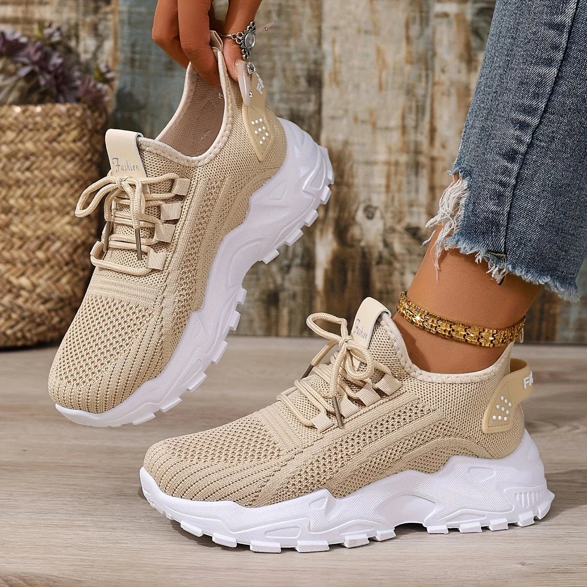 Women's Trainers white shoes, summer mesh design