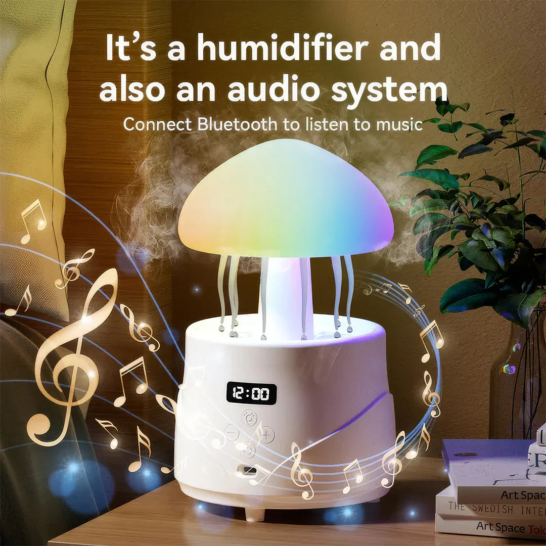 Jellyfish -Shaped Humidifier & Bluetooth Speaker – 400ml Capacity & Colorful Lights