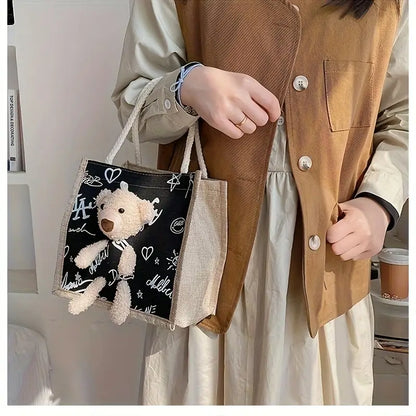 Cute 3D Teddy Bear Design Tote Bag