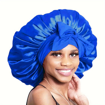 Satin Bonnet for Sleeping - Adjustable, Soft Bonnet with Tie Band