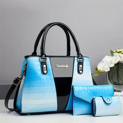 Stone Pattern Color-Matching Handbag and purse