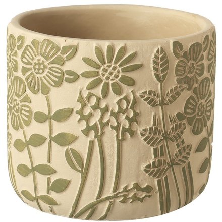 Small Flower Design Planter, 12cm
