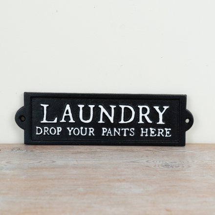 Laundry Cast Iron Sign, 21.8cm