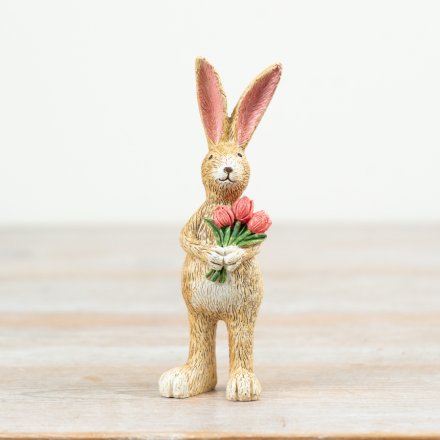 Jasper Rabbit with Tulips, 14cm