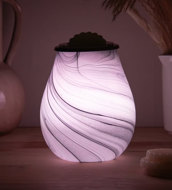 AROMA LAMP MARBLE COLOUR CHANGING WAX / OIL MELTER