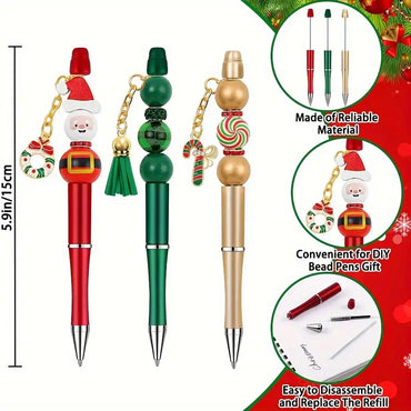 104-Piece Festive Christmas DIY Bead Pen Set