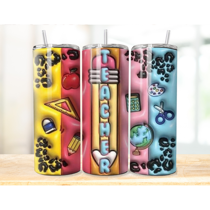 20 oz Tumbler 3D Teacher