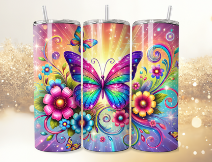 20 oz  Tumbler Bright Butterfly