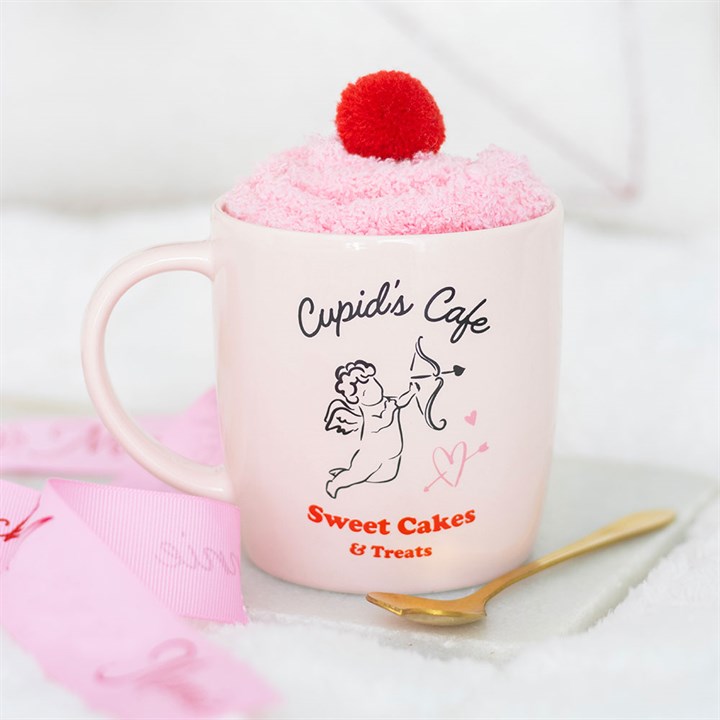 Cupid's Caf? Mug, Spoon and Socks Set
