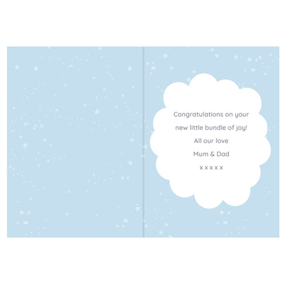 Personalised '10 Little Fingers' Blue Baby Card