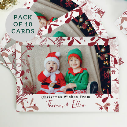 Personalised Photo Upload Pack of 10 Christmas Cards