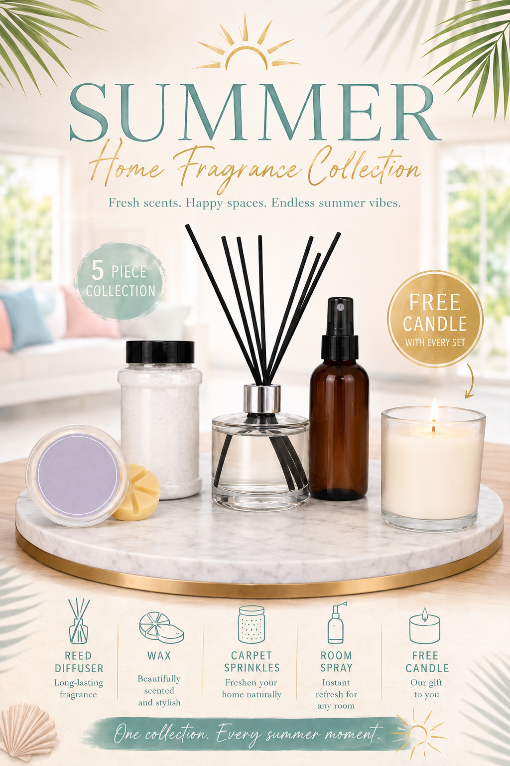 Summer Home Fragrance with FREE Candle