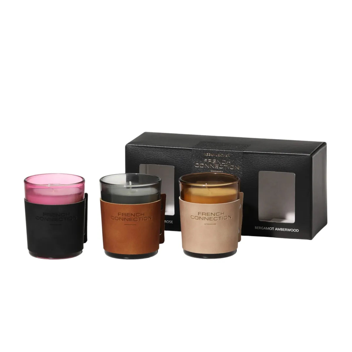 Leather Range Trio of Candles Set by French Connection