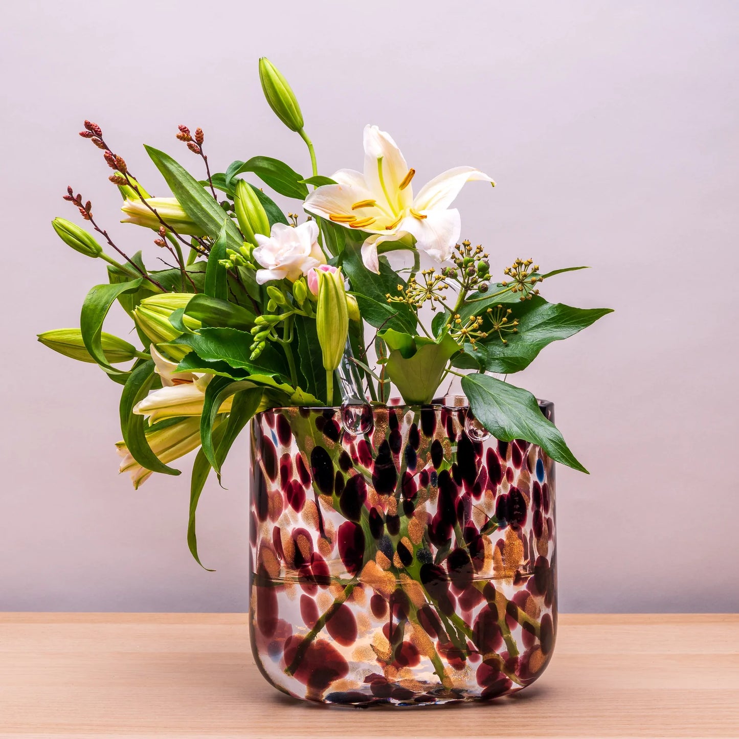 Large Handbag Vase : Merlot and Gold