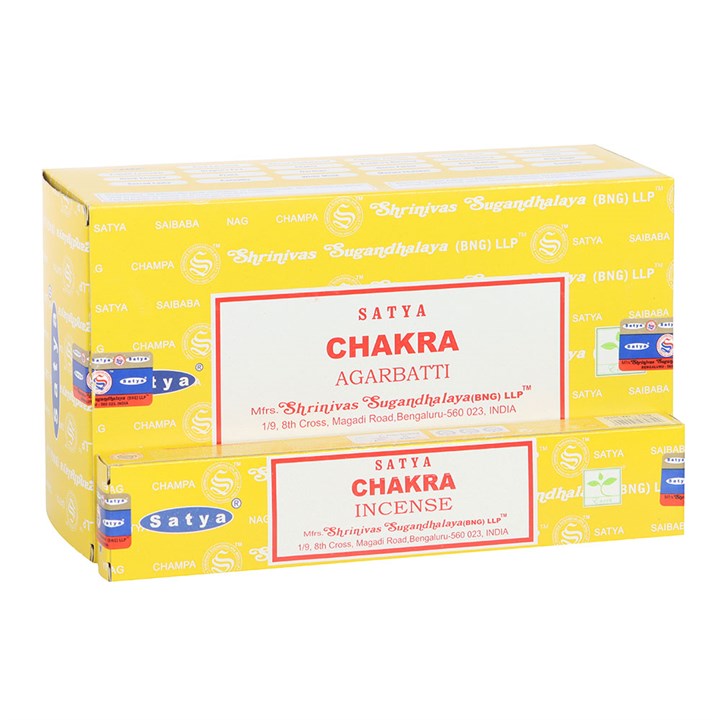 Set of 12 Chakra Incense Sticks by Satya (12/50)