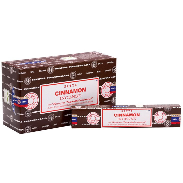 Set of 12 Cinnamon Incense Sticks by Satya (12/50)