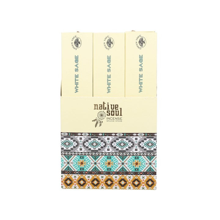 Native Soul White Sage Incense Sticks Display of 12 Packets