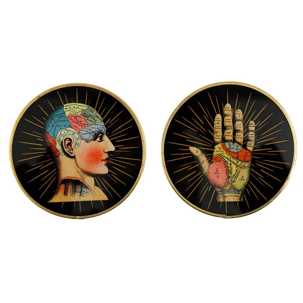 10cm Black Phrenology Coaster