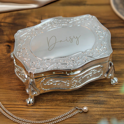 Personalised Small Silver Plated Jewellery Box