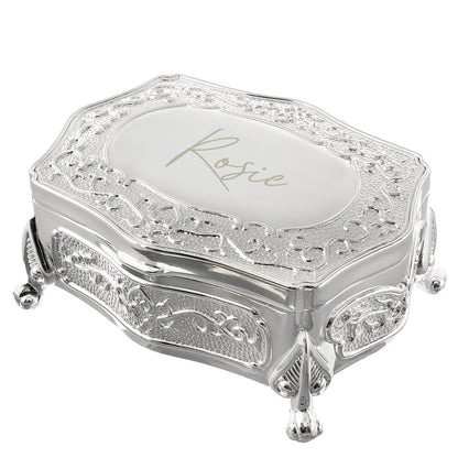 Personalised Small Silver Plated Jewellery Box