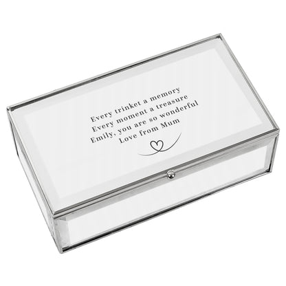 Personalised Heart Mirrored Jewellery Box
