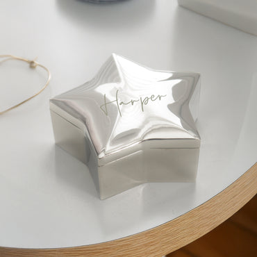 Personalised Engraved Name Star Trinket Box