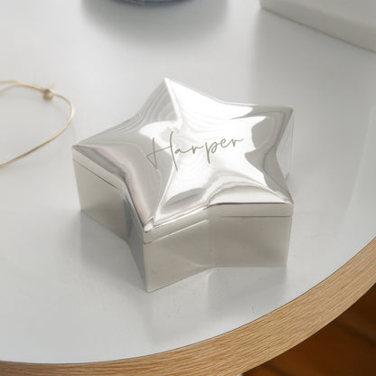 Personalised Engraved Name Star Trinket Box