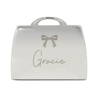 Personalised Bow Handbag Compact Mirror