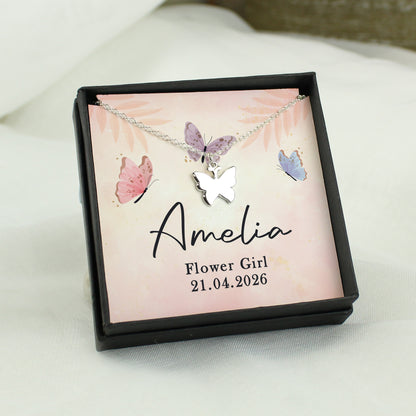 Personalised Sentiment Card & Butterfly Necklace