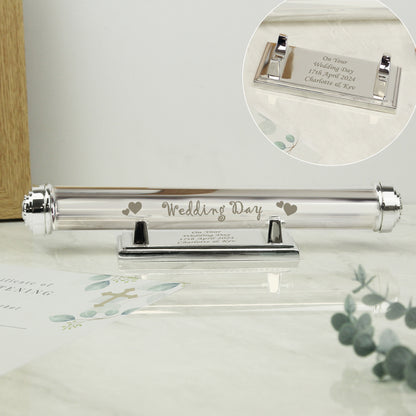 Personalised Wedding Day Silver Plated Certificate Holder