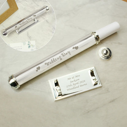 Personalised Wedding Day Silver Plated Certificate Holder