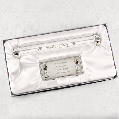 Personalised Wedding Day Silver Plated Certificate Holder