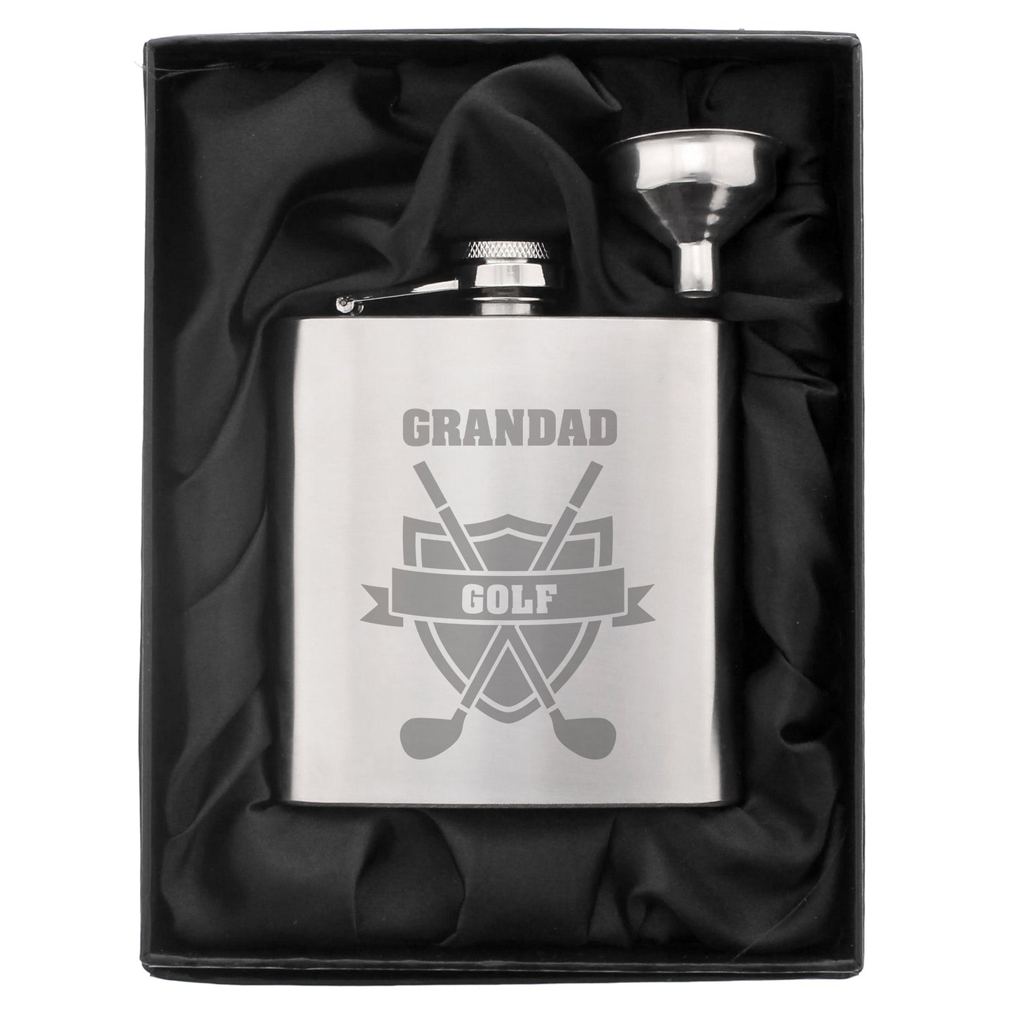 Personalised Golf Crest Hip Flask