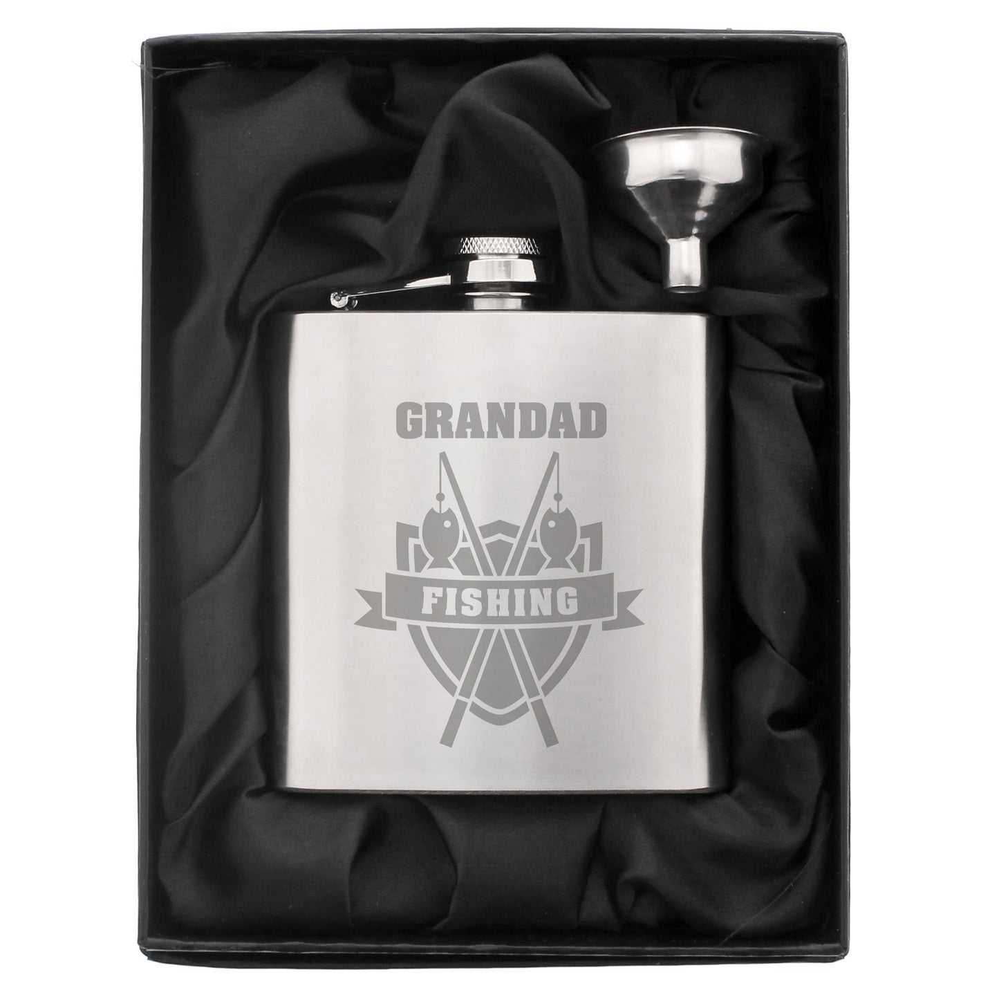 Personalised Fishing Crest Hip Flask