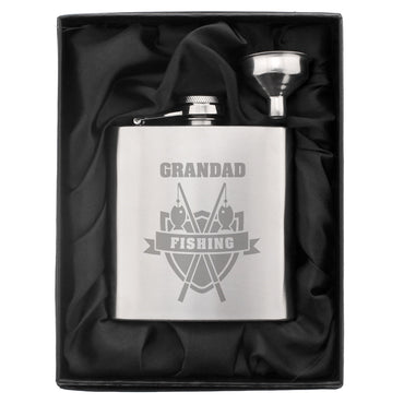 Personalised Fishing Crest Hip Flask