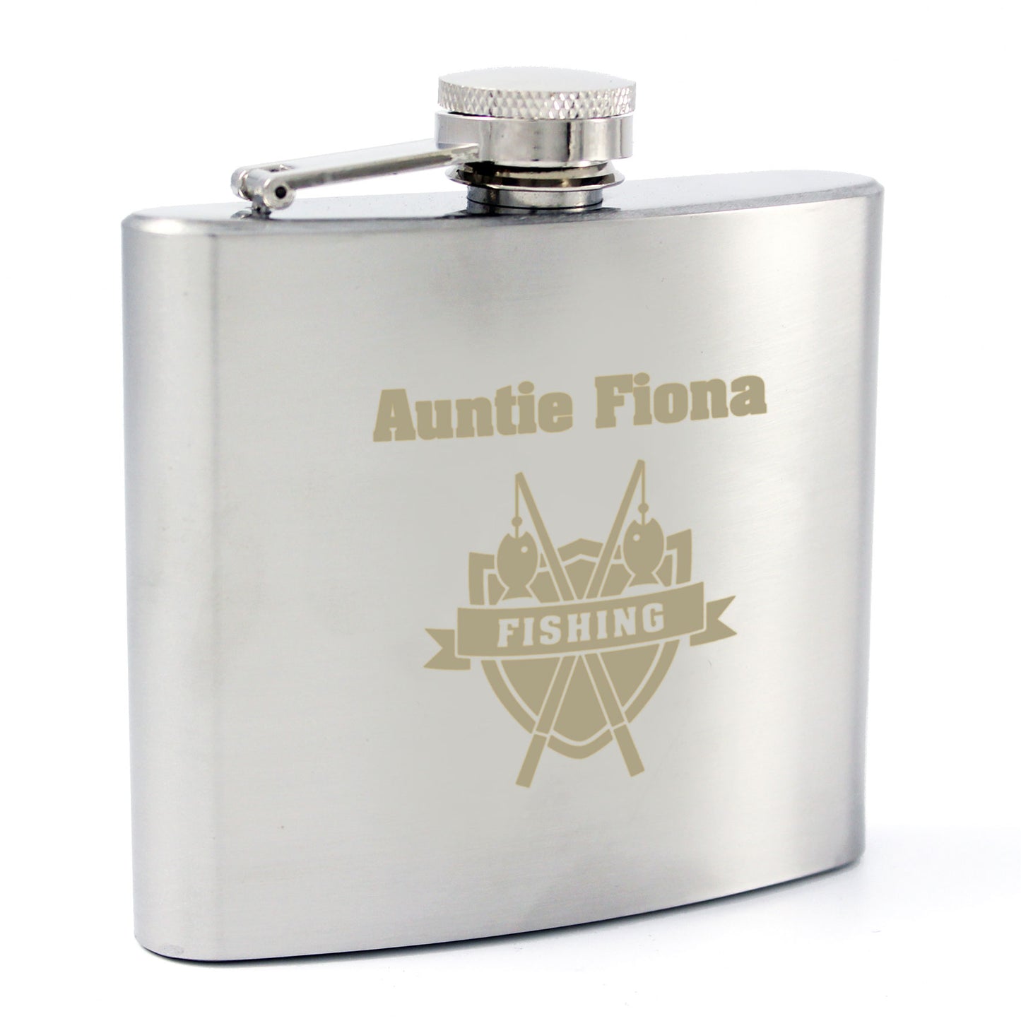 Personalised Fishing Crest Hip Flask