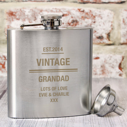 Personalised Message Stainless Steel Hip Flask