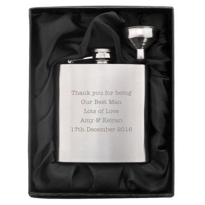 Personalised Any Message Stainless Steel Hip Flask