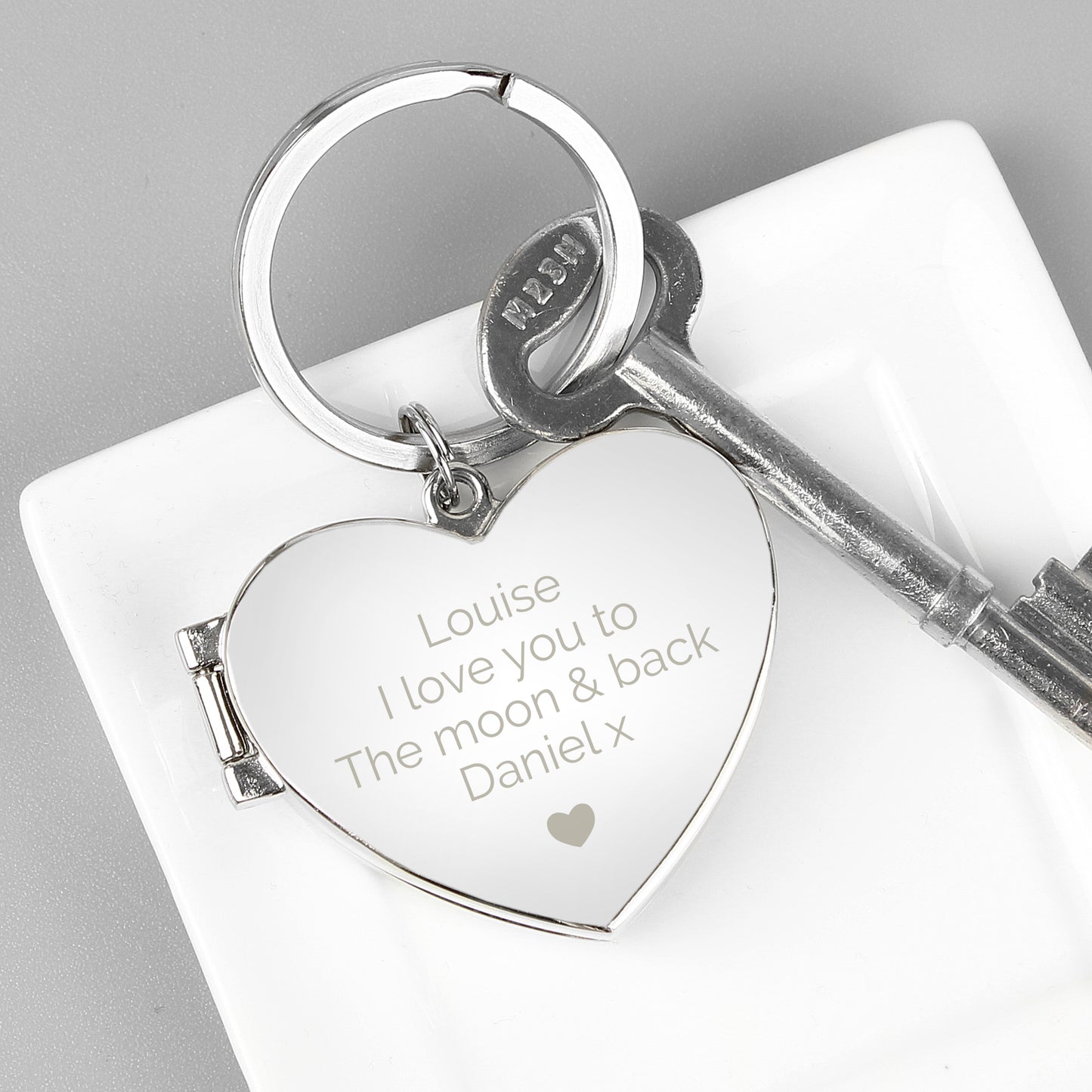 Personalised Heart Motif Photoframe Keyring