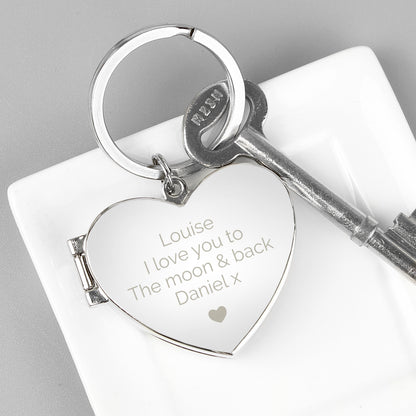 Personalised Heart Motif Photoframe Keyring