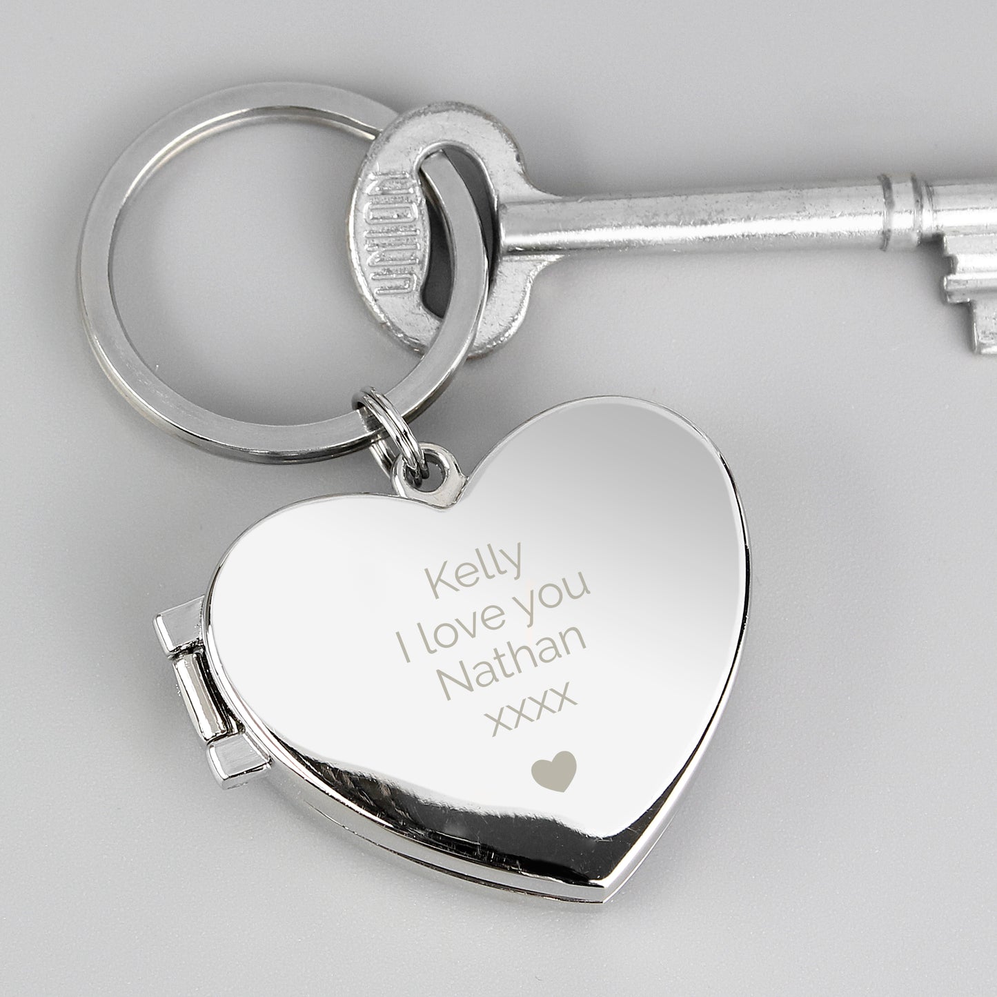 Personalised Heart Motif Photoframe Keyring