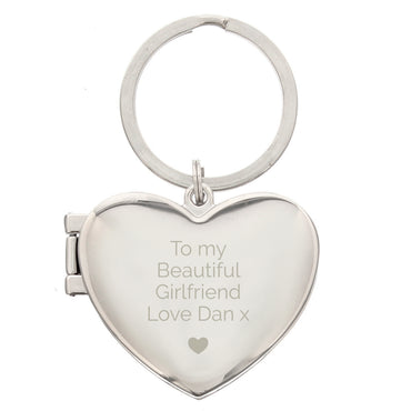 Personalised Heart Motif Photoframe Keyring