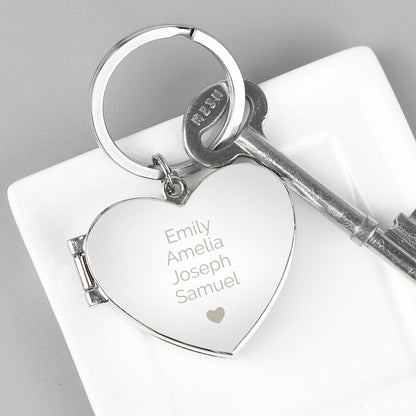 Personalised Heart Motif Photoframe Keyring
