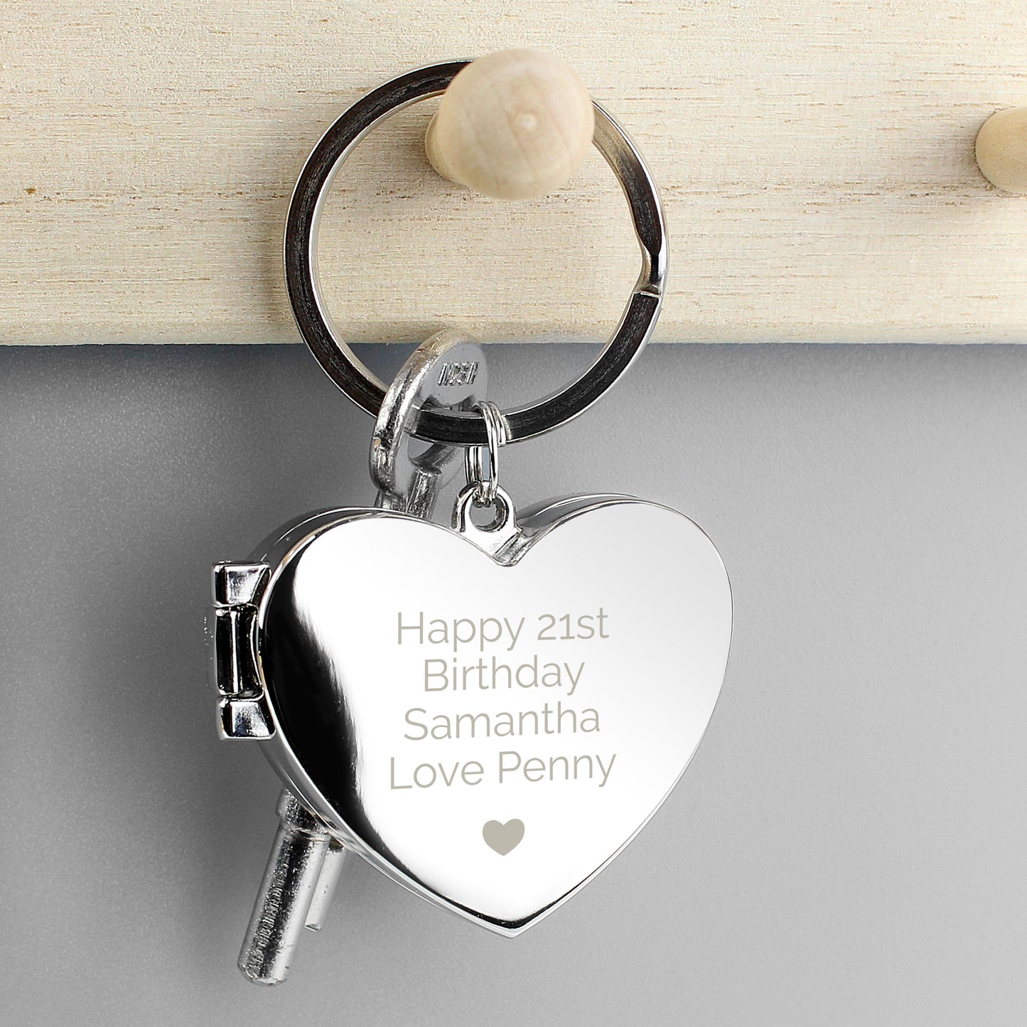 Personalised Heart Motif Photoframe Keyring