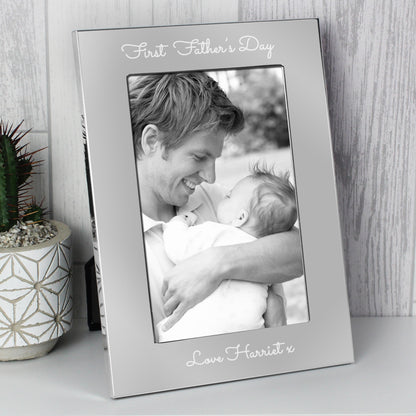 Personalised Free Text Script 7 x 5 Silver Photo Frame