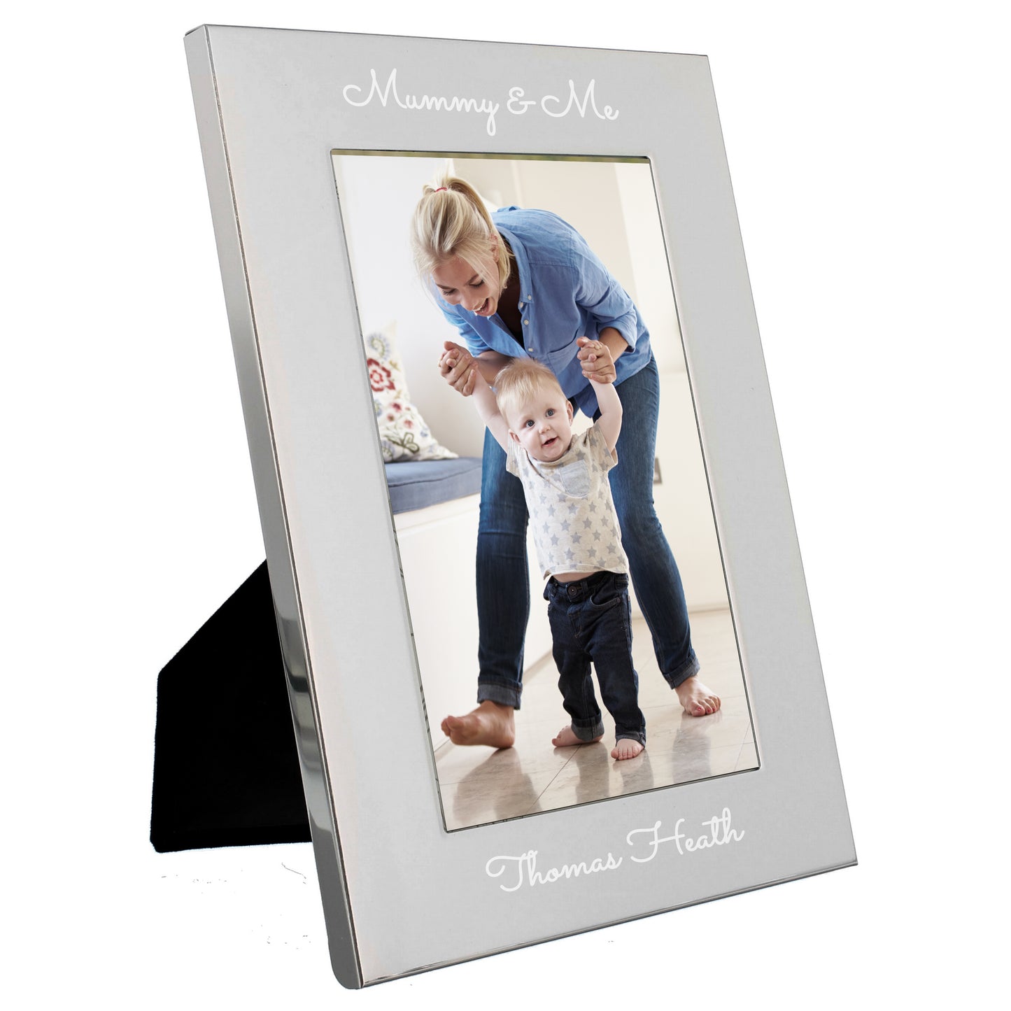 Personalised Free Text Script 7 x 5 Silver Photo Frame